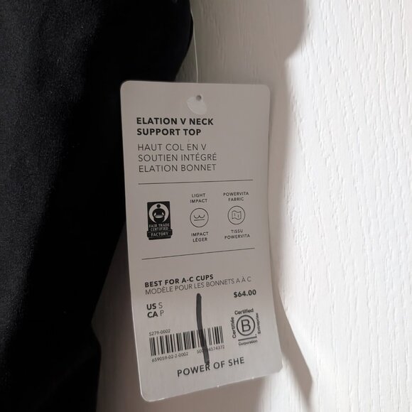 Athleta | Elation V-Neck Built-In Bra Tank A-C In Black - Picture 7 of 10